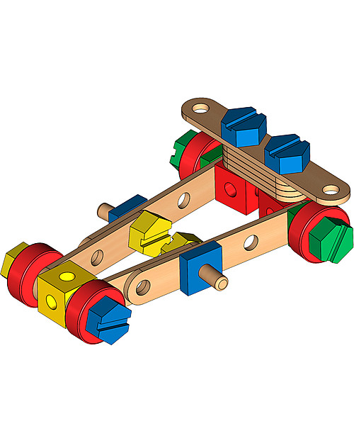 Wooden Construction Set in a Box - 50 pieces!